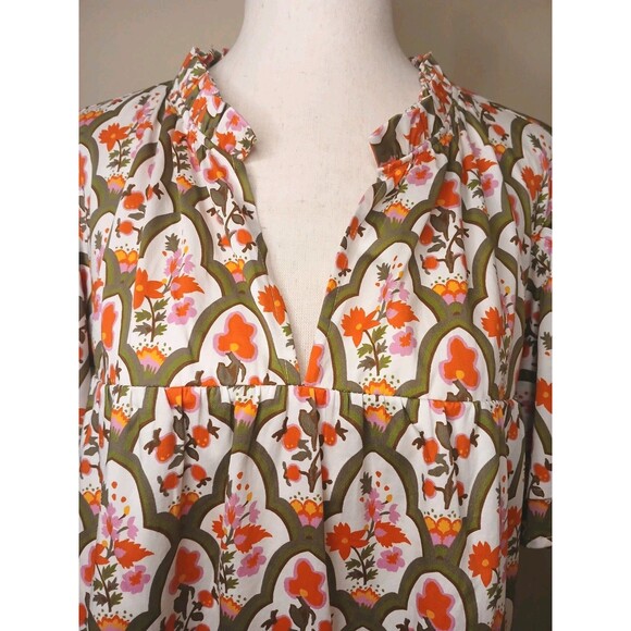 CROSBY by Mollie Burch Dress Sz XXL Floral Cotton Tiered Full A-line Tent Mini - Picture 3 of 16